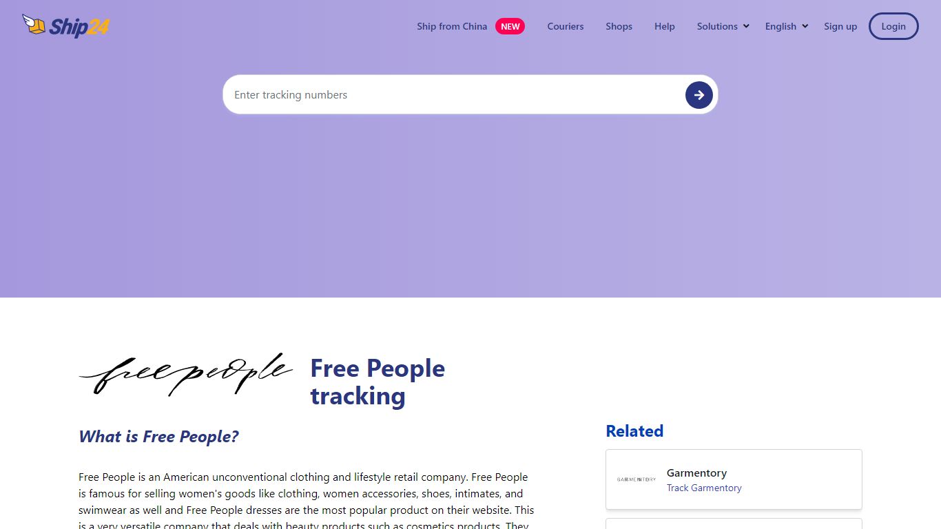 FREE PEOPLE ORDER TRACKING | Get your Free People Parcel ... - ship24